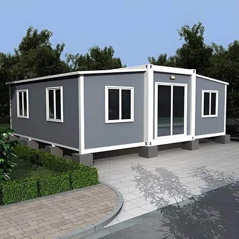 20ft House with Luxury Design, with 3 Bedroom, 1 Living Room, 1 Full Equiped Bathroom and Kitchen,Prefabricated Container House for Adults Living,...
