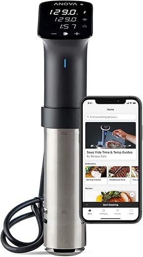 Anova Culinary Sous Vide Precision Cooker Pro, 1200 Watts, Black and Silver