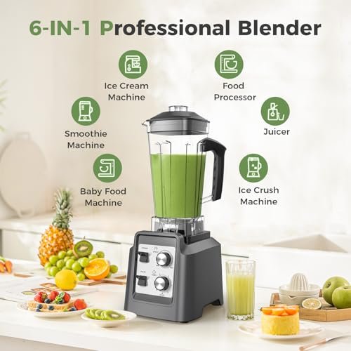 Blenders for Kitchen, Smoothie Blender, Professional Countertop Blender for Smoothies, 1800 Peak Watts, 68 Oz Large Capacity, for Ice Crush, Frozen... - Image 2