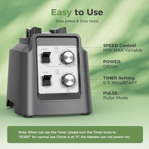 Blenders for Kitchen, Smoothie Blender, Professional Countertop Blender for Smoothies, 1800 Peak Watts, 68 Oz Large Capacity, for Ice Crush, Frozen... - Image 6