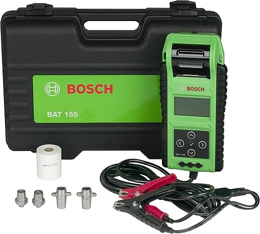 Bosch BAT155 Heavy Duty Battery Tester with Integrated Printer - Use with 6V and 12V Batteries, 12V and 24V Charging Systems, Large