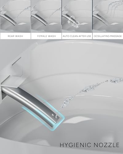 CANEST Smart Bidet Toilet, Smart Toilet with Bidet Built in, Pump-assisted Flush, Foot Sensor Operation, Warm Water, Heated Seat, Air Dryer,... - Image 3