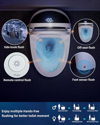 CANEST Smart Bidet Toilet, Smart Toilet with Bidet Built in, Pump-assisted Flush, Foot Sensor Operation, Warm Water, Heated Seat, Air Dryer,... - Image 4