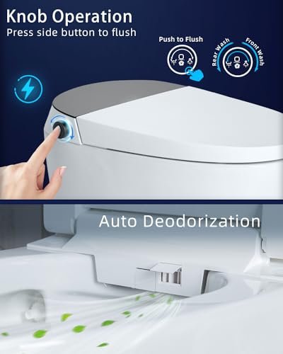 CANEST Smart Bidet Toilet, Smart Toilet with Bidet Built in, Pump-assisted Flush, Foot Sensor Operation, Warm Water, Heated Seat, Air Dryer,... - Image 6
