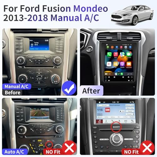 Car Radio for Ford Fusion Mondeo 2013-2018 Stereo Replacment Android 11 with Wireless CarPlay & Android Auto 12.1" Touch Screen GPS... - Image 2