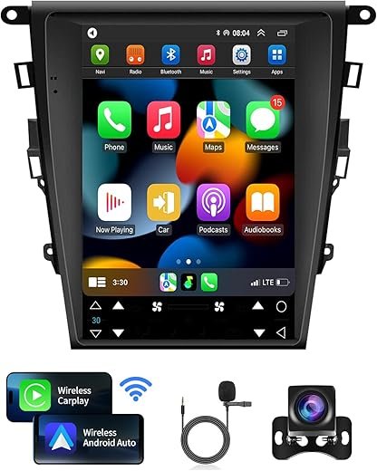 Car Radio for Ford Fusion Mondeo 2013-2018 Stereo Replacment Android 11 with Wireless CarPlay & Android Auto 12.1" Touch Screen GPS...