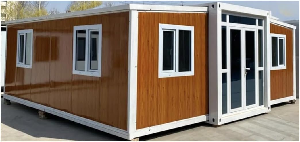 Expandable Prefabricated Container House with Lockable Windows and Doors for Camping, Storage, Outdoor Living (20 Feet), Prefab House for Living,...