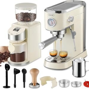 Gevi Espresso Machine 20 Bar with Grinder, Professional Espresso Maker with 35 Precise Grind Settings Burr Coffee Grinders Combos, Super-Automatic...