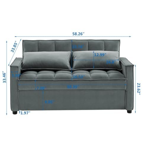 Grey Two-Person Sofa Bed Robuste Et Soft and Comfortable for Indoor Living Room Furniture - Image 3