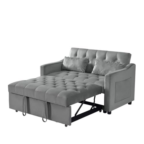 Grey Velvet Sofa Bed, Suitable for Living Rooms, Apartments, and Bedrooms - Image 4