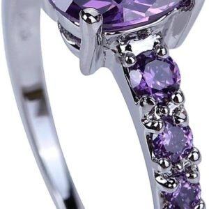 YAZILIND Wedding Bridal Rhinestone Purple Engagement Ring For Women