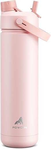 26 oz Insulated Water Bottle with 2-in-1 Straw and Spout Lid, Keep Cold 24H, Leak-Proof, Fits in Car Cup Holder, Stainless Steel Water Bottle for...