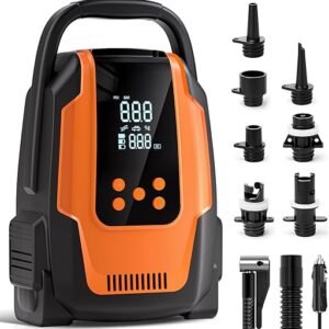 Electric Paddle Board Pump, 50PSI High Pressure Portable SUP Air Pump with Auto-Off and Deflation Function, 12V DC Car Connector for Stand Up...