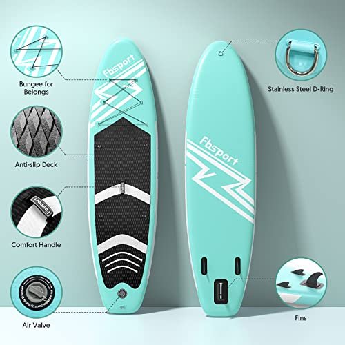 FBSPORT 11' Premium Stand Up Paddle Board, Yoga Board with Durable SUP Accessories & Carry Bag | Wide Stance, Surf Control, Non-Slip Deck, Leash,... - Image 3