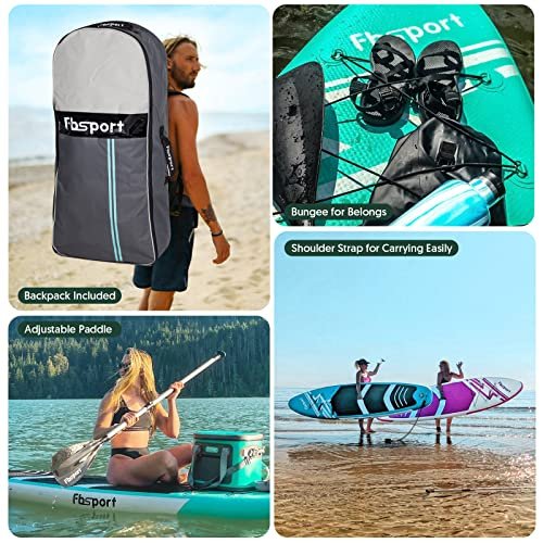 FBSPORT 11' Premium Stand Up Paddle Board, Yoga Board with Durable SUP Accessories & Carry Bag | Wide Stance, Surf Control, Non-Slip Deck, Leash,... - Image 6