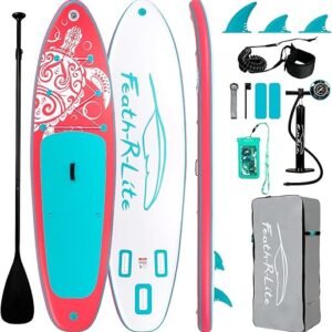 FEATH-R-LITE Inflatable Ultra-Light 10'×30''/10'6''×33'' Stand Up Paddle Board for All Skill Levels with Premium SUP Paddleboard...