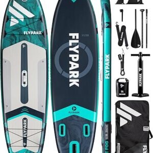 Flypark 10'8/11'x35'' Fishing&Family Stable Inflatable Paddle Boards, Extra Wide SUP Paddleboard Inflatable, 430lb/3 People, Stand Up Paddle Board...