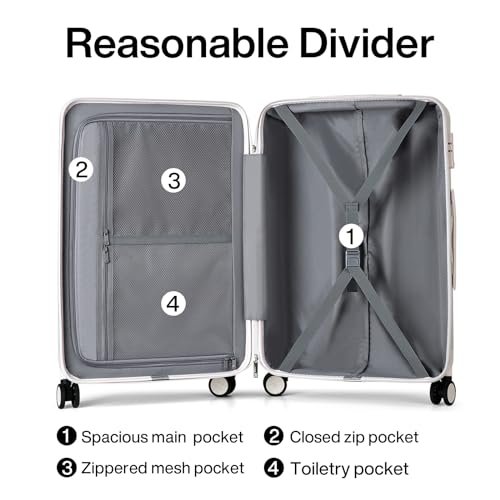Hanke Luggage Sets 2 piece Carry On Luggage with Wheels PC Hard Shell Suitcases Lightweight Checked Travel Luggage Large Travel Suitcase Woman Men... - Image 5