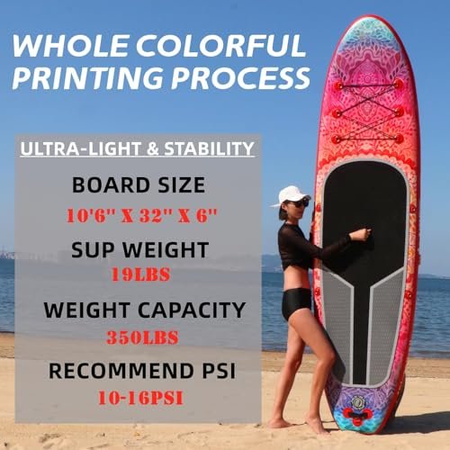 Inflatable Paddle Board for Adult, Paddle Board for All Skill Levels, Wide SUP Board with Primium Accessories Include SUP Carry Bag, Hand Pump, 10L... - Image 2