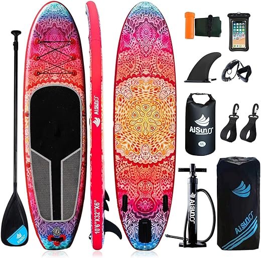 Inflatable Paddle Board for Adult, Paddle Board for All Skill Levels, Wide SUP Board with Primium Accessories Include SUP Carry Bag, Hand Pump, 10L...