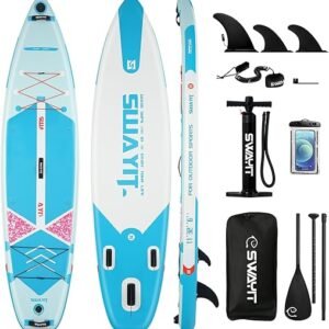 Inflatable Stand Up Paddle Board – Durable SUP for Adults & Youth,33" Wide Blow Up Paddle Board with Paddle, Pump, Backpack,Leash – All Around...