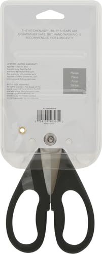 KitchenAid All Purpose Kitchen Shears with Protective Sheath Durable Stainless Steel Scissors, Dishwasher Safe, Soft Grip Comfort Handle, 8.72... - Image 3