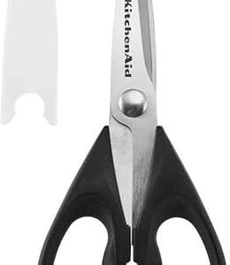 KitchenAid All Purpose Kitchen Shears with Protective Sheath Durable Stainless Steel Scissors, Dishwasher Safe, Soft Grip Comfort Handle, 8.72...