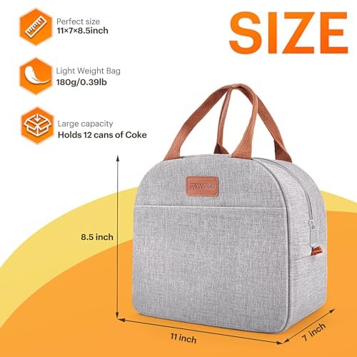 Lunch Bag for Women & Men Adult Insulated Lunch Box, Small Leakproof Cooler Food Lunch Containers Reusable High Capacity Lunch Tote Bags for Work,... - Image 2