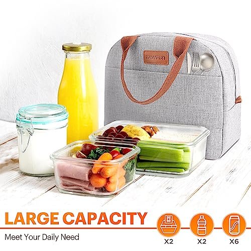 Lunch Bag for Women & Men Adult Insulated Lunch Box, Small Leakproof Cooler Food Lunch Containers Reusable High Capacity Lunch Tote Bags for Work,... - Image 3