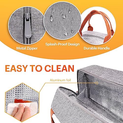 Lunch Bag for Women & Men Adult Insulated Lunch Box, Small Leakproof Cooler Food Lunch Containers Reusable High Capacity Lunch Tote Bags for Work,... - Image 4
