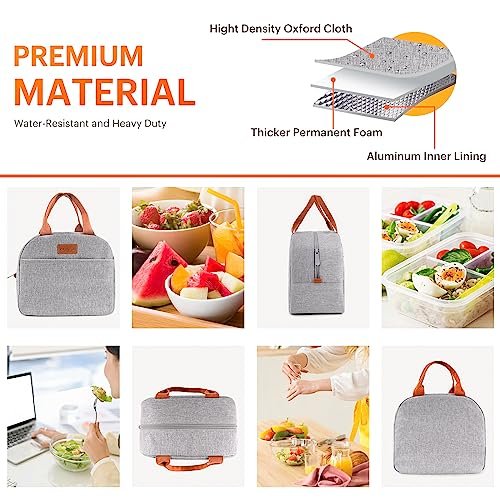 Lunch Bag for Women & Men Adult Insulated Lunch Box, Small Leakproof Cooler Food Lunch Containers Reusable High Capacity Lunch Tote Bags for Work,... - Image 5