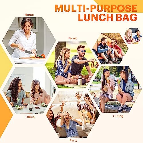 Lunch Bag for Women & Men Adult Insulated Lunch Box, Small Leakproof Cooler Food Lunch Containers Reusable High Capacity Lunch Tote Bags for Work,... - Image 7