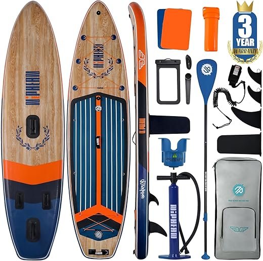 Niphean (Extra Large) Inflatable Paddle Board, SUP for 2+1 People/Family, Stand Up Paddle Board with (Beginner Friendly) StabilTrac Fin, Waterproof...