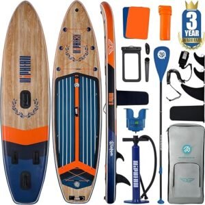 Niphean (Extra Large) Inflatable Paddle Board, SUP for 2+1 People/Family, Stand Up Paddle Board with (Beginner Friendly) StabilTrac Fin, Waterproof...