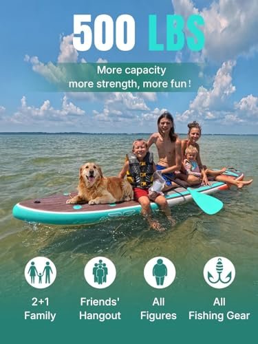 Niphean (Extra Large) Inflatable Paddle Board, SUP for 2+1 People/Family, Stand Up Paddle Board with (Beginner Friendly) StabilTrac Fin, Waterproof... - Image 2