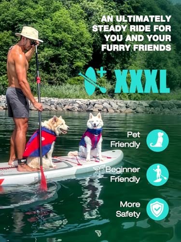 Niphean (Extra Large) Inflatable Paddle Board, SUP for 2+1 People/Family, Stand Up Paddle Board with (Beginner Friendly) StabilTrac Fin, Waterproof... - Image 4