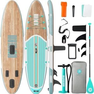 Niphean Inflatable Stand Up Paddle Board with SUP Accessories, Anti-Slip EVA Deck, 10’6’’ Inflatable Paddle Boards for Adults & Youth of All Skill...