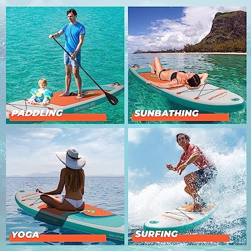 Overmont Inflatable Stand Up Paddle Board with Premium SUP Accessories, 10’6’’ Wide Durable Design, Non-Slip Stable Deck for Youth & Adults of All... - Image 3