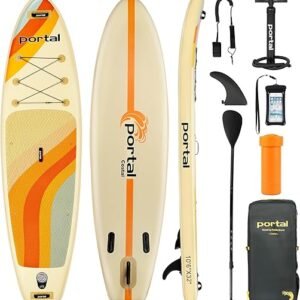 PORTAL SUP Inflatable Paddle Board for Adults 10'6'' Stand Up Paddleboard,Non-Slip Deck Blow up Paddle Boards with Adjustable Paddle, Carry Bag,...