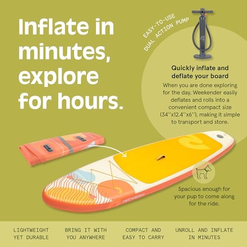 Retrospec Weekender Inflatable Stand Up Paddle Board Includes Paddle, Pump, and Accessories 10’6” Lightweight iSUP, Puncture Resistant Inflatable... - Image 4
