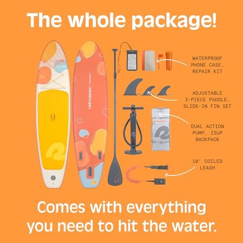 Retrospec Weekender Inflatable Stand Up Paddle Board Includes Paddle, Pump, and Accessories 10’6” Lightweight iSUP, Puncture Resistant Inflatable... - Image 6