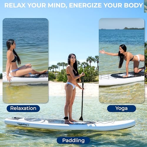 SereneLife Inflatable Stand Up Paddle Board with Premium SUP Accessories – Wide Stable Design with Non-Slip EVA Deck Pad for Adults and Youth of... - Image 2
