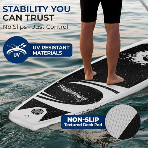 SereneLife Inflatable Stand Up Paddle Board with Premium SUP Accessories – Wide Stable Design with Non-Slip EVA Deck Pad for Adults and Youth of... - Image 4