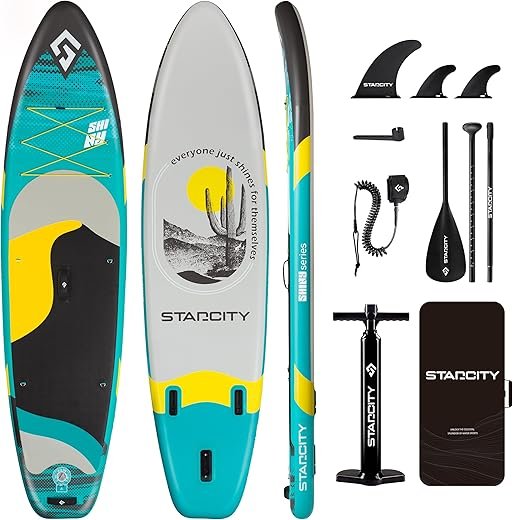 Starcity 11'*34"*6" Blow Up Paddle Board, Inflatable Paddle Board,Paddle Board,Spacious and Stable, Anti Slip and Easy to Operate, Large Size...