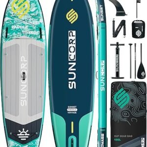 Suncorp 11.6'x35'' Inflatable Paddle Board, Extra Wide Stand-up Paddleboards, 450lbs Capacity, Inflatable SUP, Dual-Action Pump, 100L Backpack, 9...