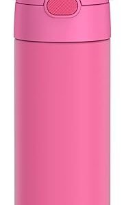 THERMOS FUNTAINER 16 Ounce Stainless Steel Vacuum Insulated Bottle with Wide Spout Lid, Neon Pink