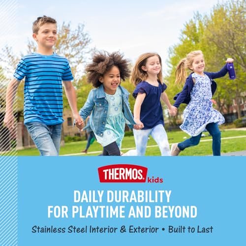 THERMOS FUNTAINER 16 Ounce Stainless Steel Vacuum Insulated Bottle with Wide Spout Lid, Neon Pink - Image 3