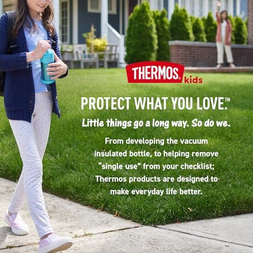 THERMOS FUNTAINER 16 Ounce Stainless Steel Vacuum Insulated Bottle with Wide Spout Lid, Neon Pink - Image 7