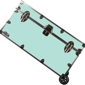 C&N Footlockers - Large Undergrad Storage Trunk w/Wheels - Made in the USA - Only STEEL Footlocker on Amazon - Durable Chest with Lid Stay - 32 x...