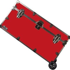 C&N Footlockers - Large Undergrad Storage Trunk w/Wheels - Made in the USA - Only STEEL Footlocker on Amazon - Durable Chest with Lid Stay - 32 x...